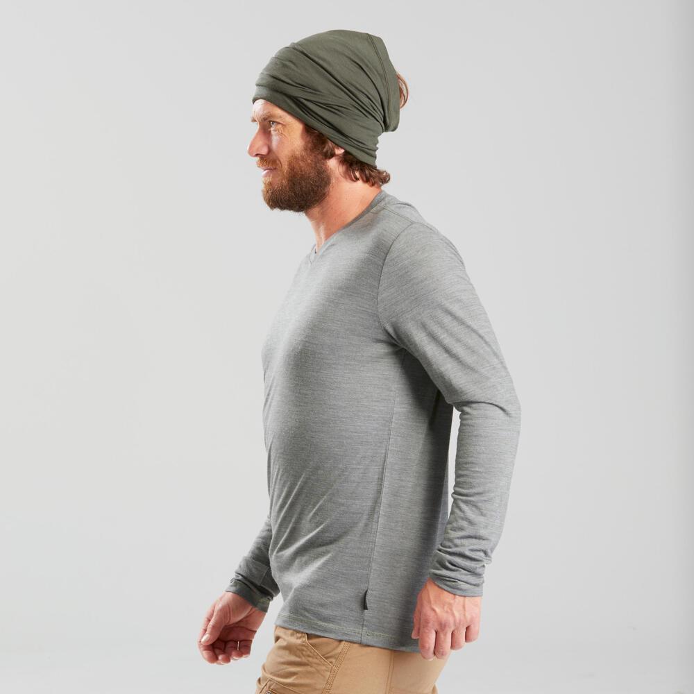 Camiseta Masculina de Trekking Lã Merino Travel100 - 4