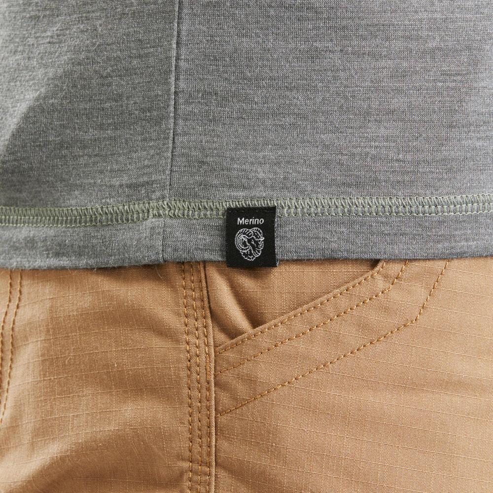Camiseta Masculina de Trekking Lã Merino Travel100 - 5