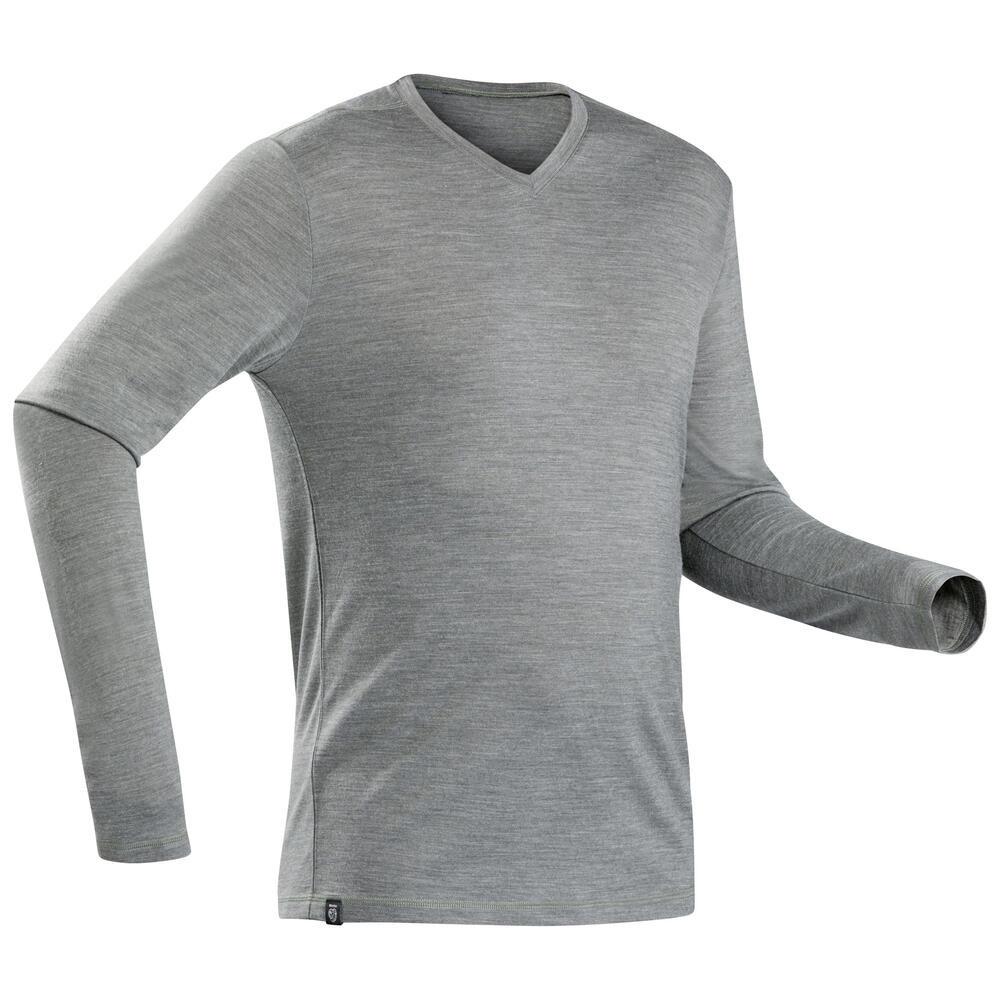 Camiseta Masculina de Trekking Lã Merino Travel100 - 8