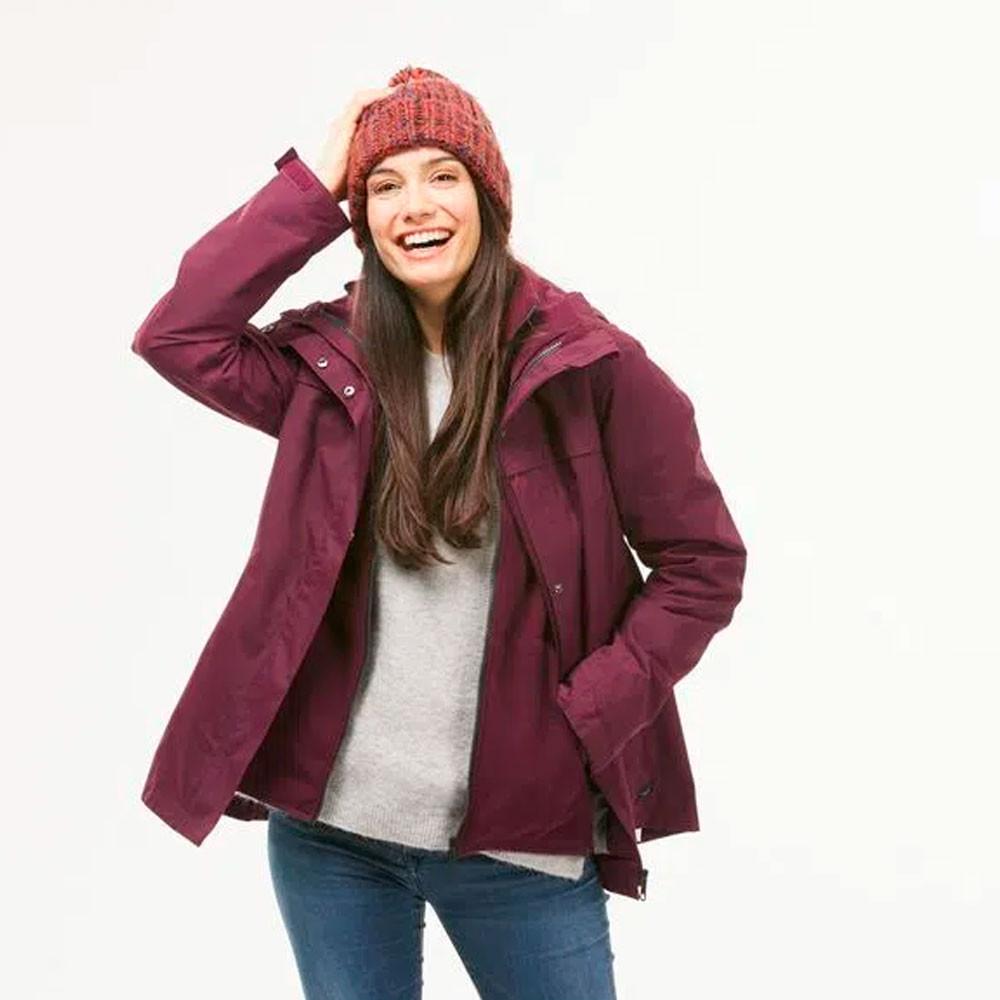 Jaqueta Feminina Impermeável de Trekking Travel 100 3 em 1 Forclaz - 4