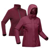 Jaqueta Feminina Impermeável de Trekking Travel 100 3 em 1 Forclaz - 1