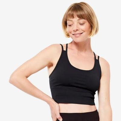 Top Feminino de Yoga Comprido sem costuras KimJaly