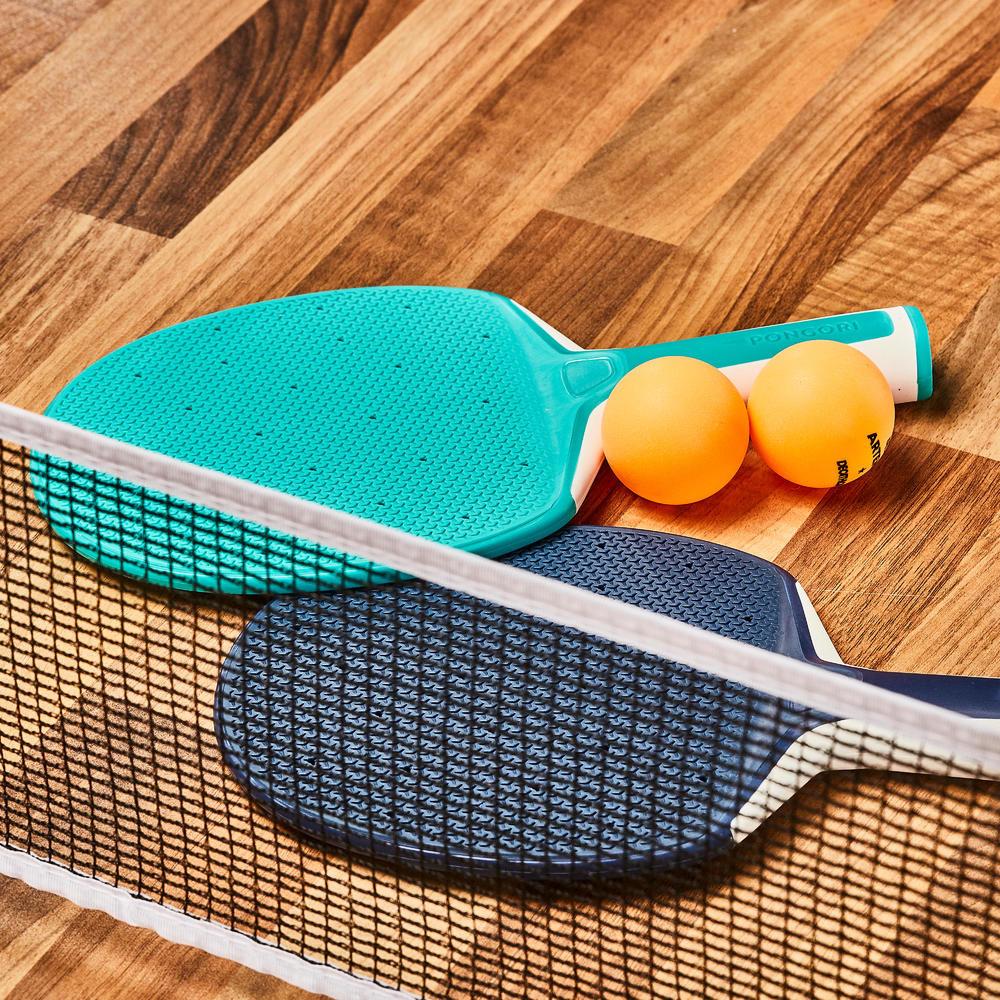 Kit Rede Ping Pong Rollnet com 2 Raquetes + 3 Bolas Pongori - 10
