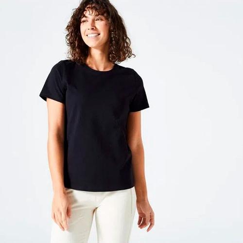 Camiseta Feminina de Ginástica e Pilates 500 Essentiel