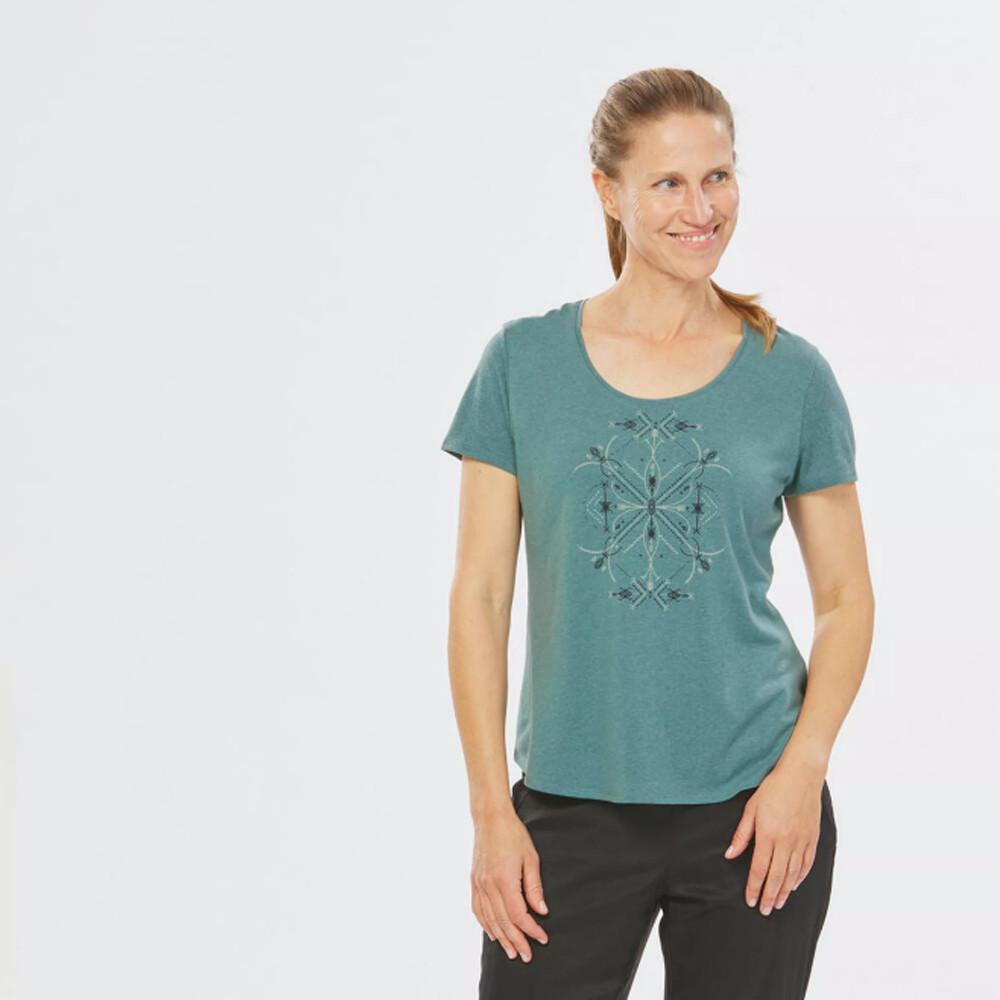 Camiseta Feminina de Trilha NH500 Verde Quechua - 3