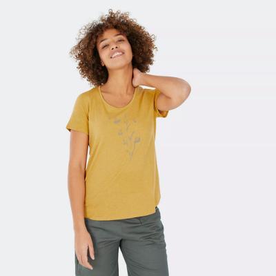 Camiseta Feminina de Trilha bege NH500 Quechua