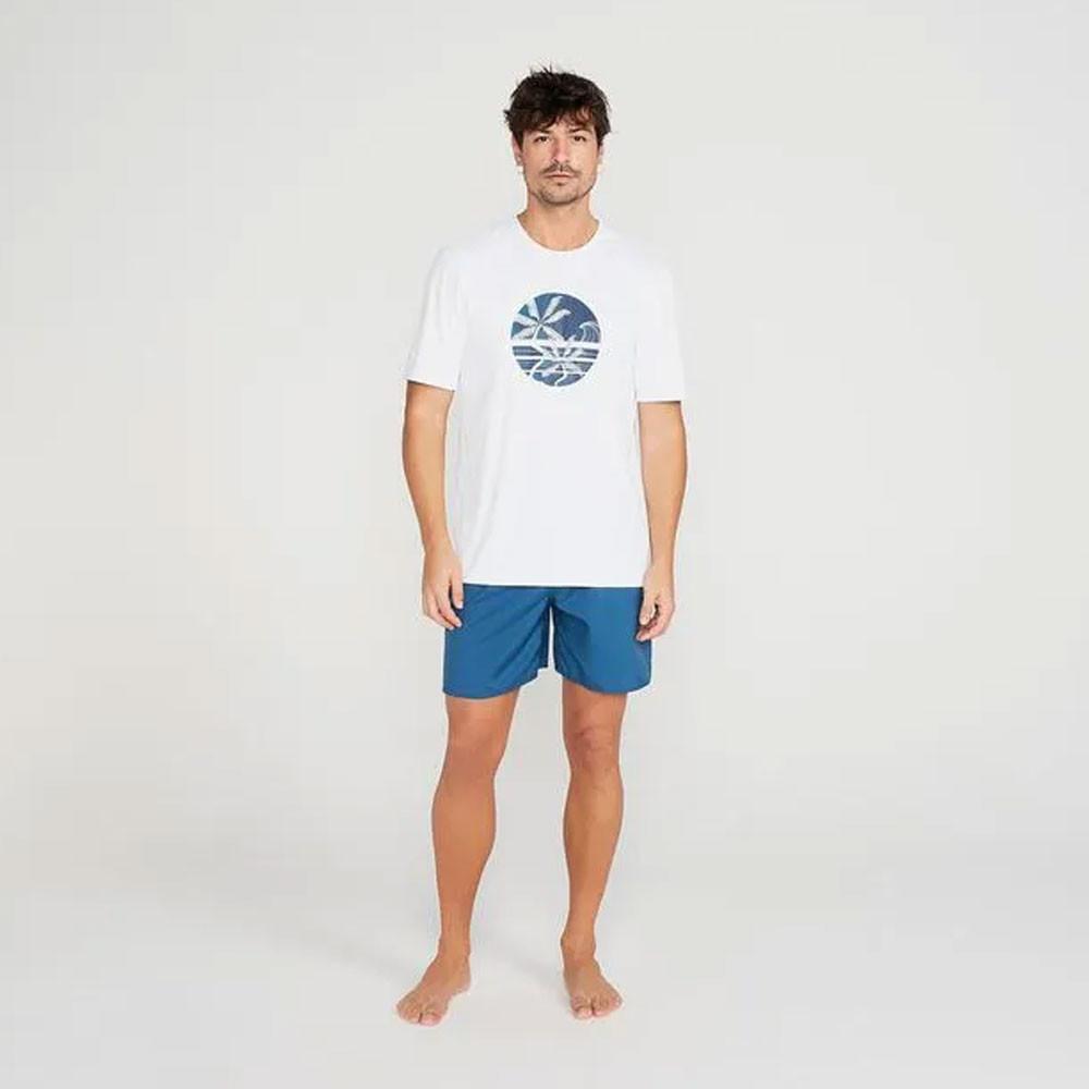 Camiseta Masculina de Surf com Proteção UV50+ Branco Olaian - 1