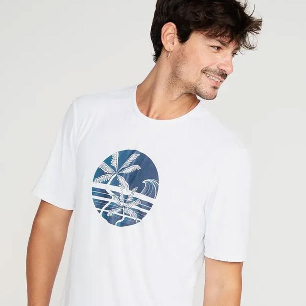 Camiseta Masculina de Surf com Proteção UV50+ Branco Olaian - 3