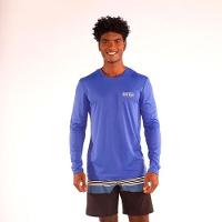 Camiseta Manga Longa Masculina de Surf com Proteção UV50+ Azul - 1