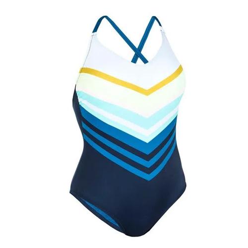 Maiô Feminino de Natação Lila Lib Marinho Nabaiji