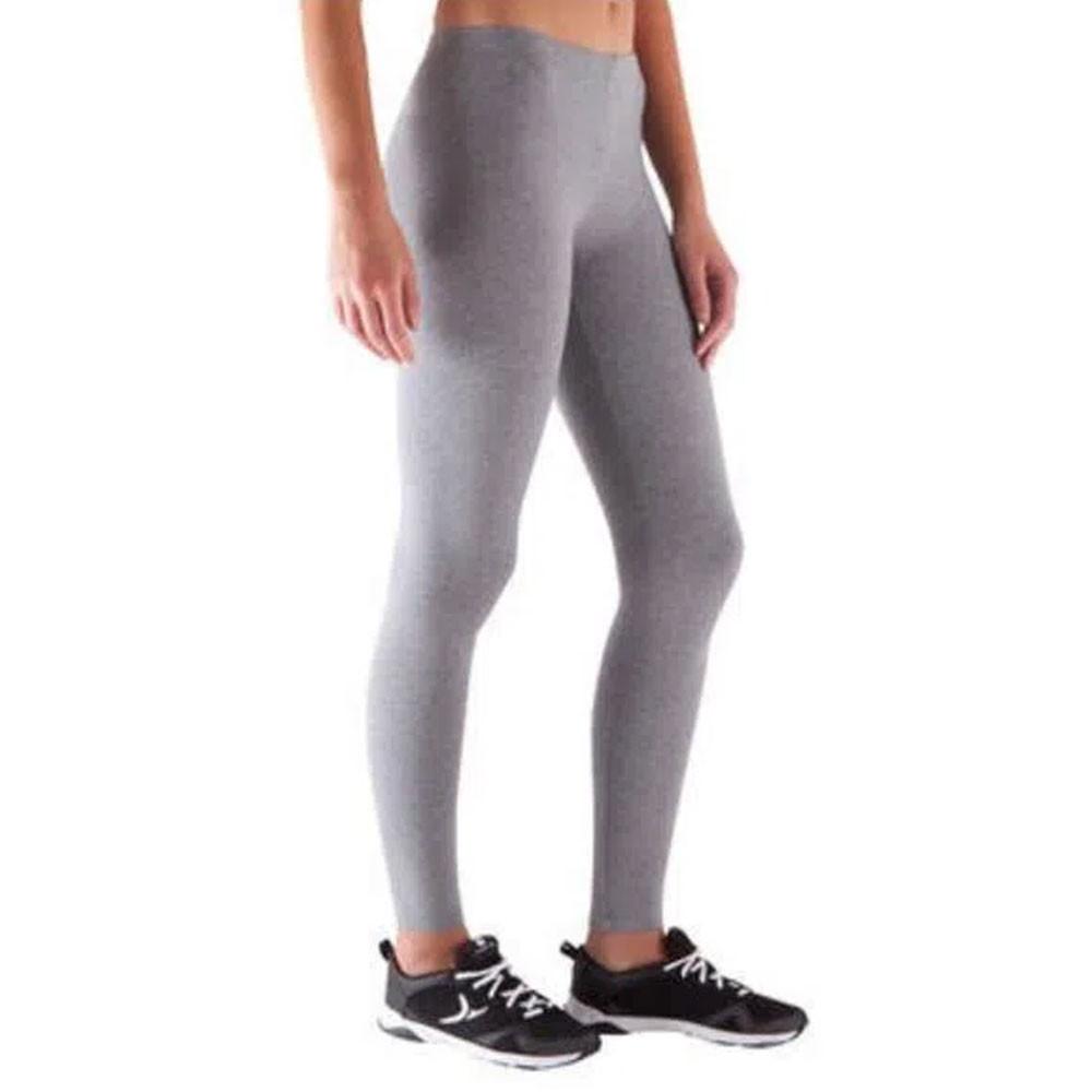 Legging Salto Feminina de Ginástica Cinza em Algodão Domyos - 1