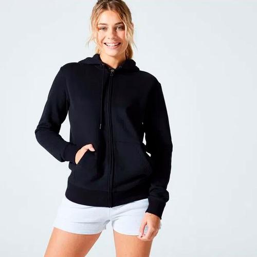 Casaco Feminino Ginástica e Pilates Essentials Sign 500 Preto
