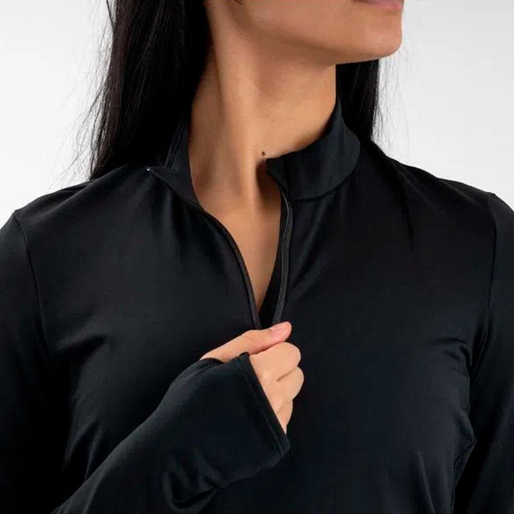 Camiseta Manga Longa de Corrida Feminina Run Warm 100 Preto - 8