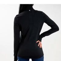 Camiseta Manga Longa de Corrida Feminina Run Warm 100 Preto - 2