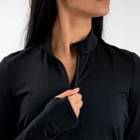 Camiseta Manga Longa de Corrida Feminina Run Warm 100 Preto - 12