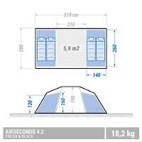 Barraca de Camping Insuflável Air Seconds 4.2 FeB 4 Pessoas - 2