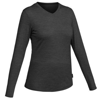 Camiseta feminina manga longa Travel 500 Wool