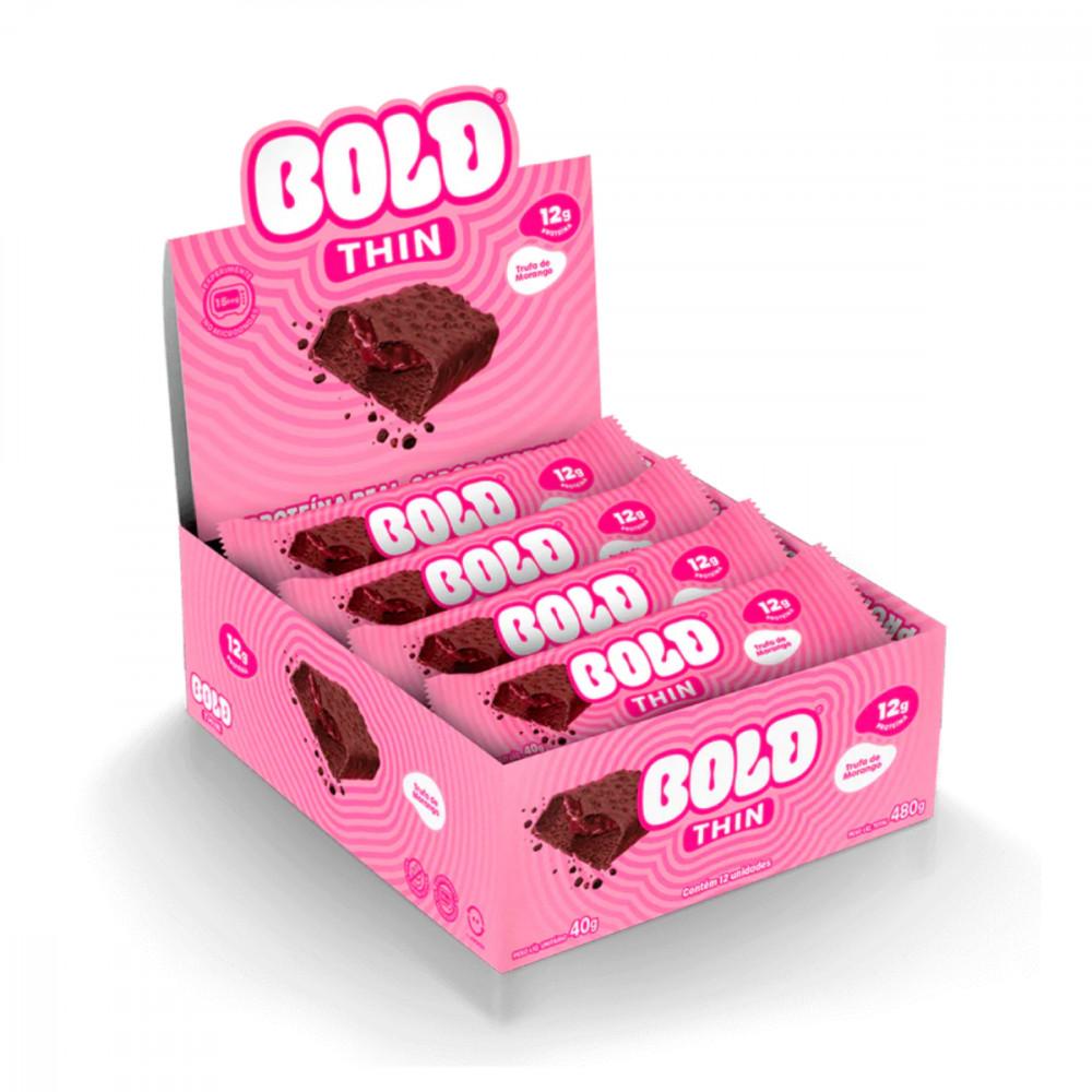 Kit com 12 Barras Barra de Proteína Trufa de Morango 60g Bold - 1