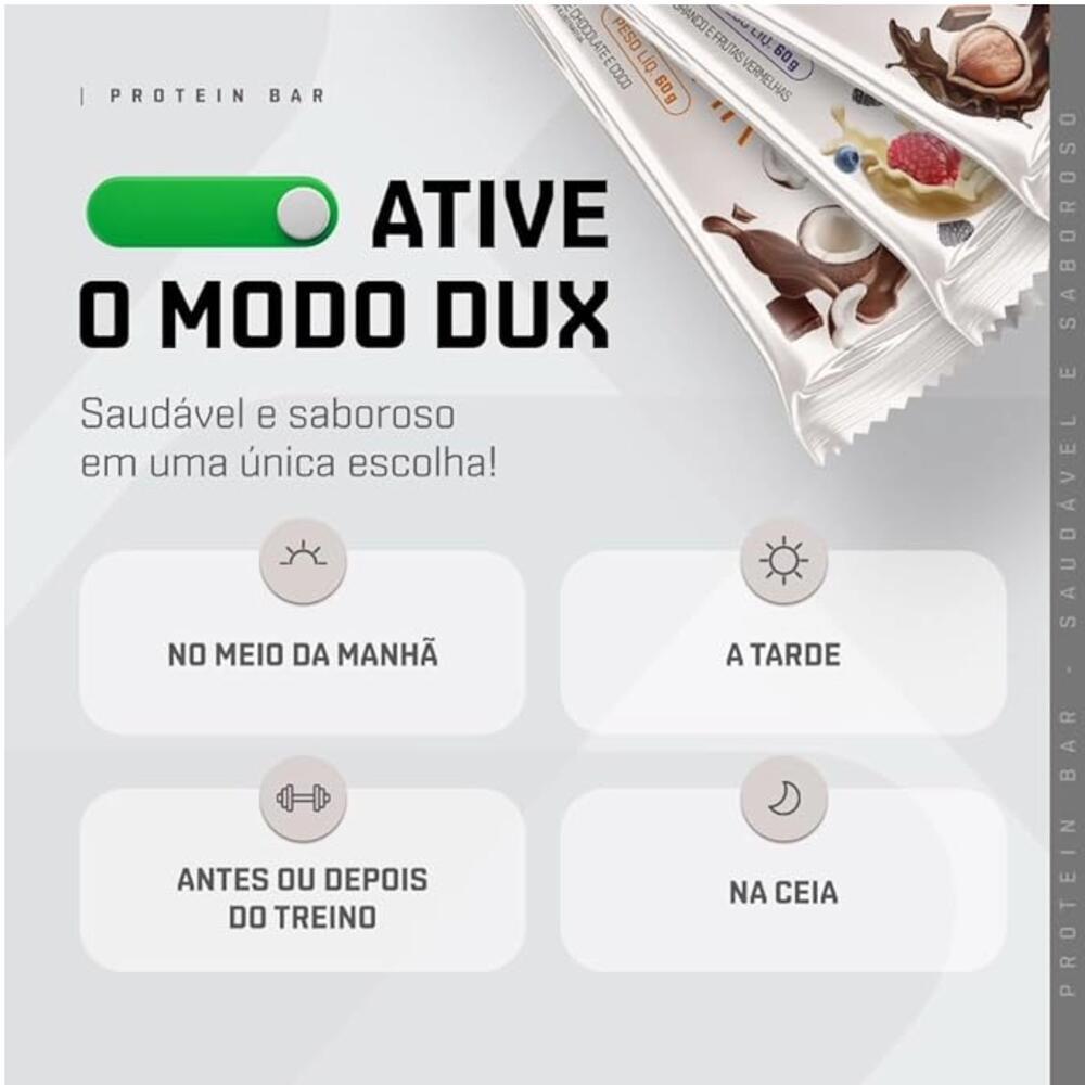 Barra de Proteina 60g Chocolate com Avela Dux - 2