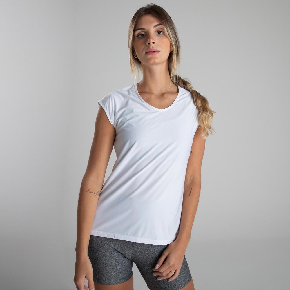 Camiseta feminina de Treino Respi 100 Branca Domyos - 5