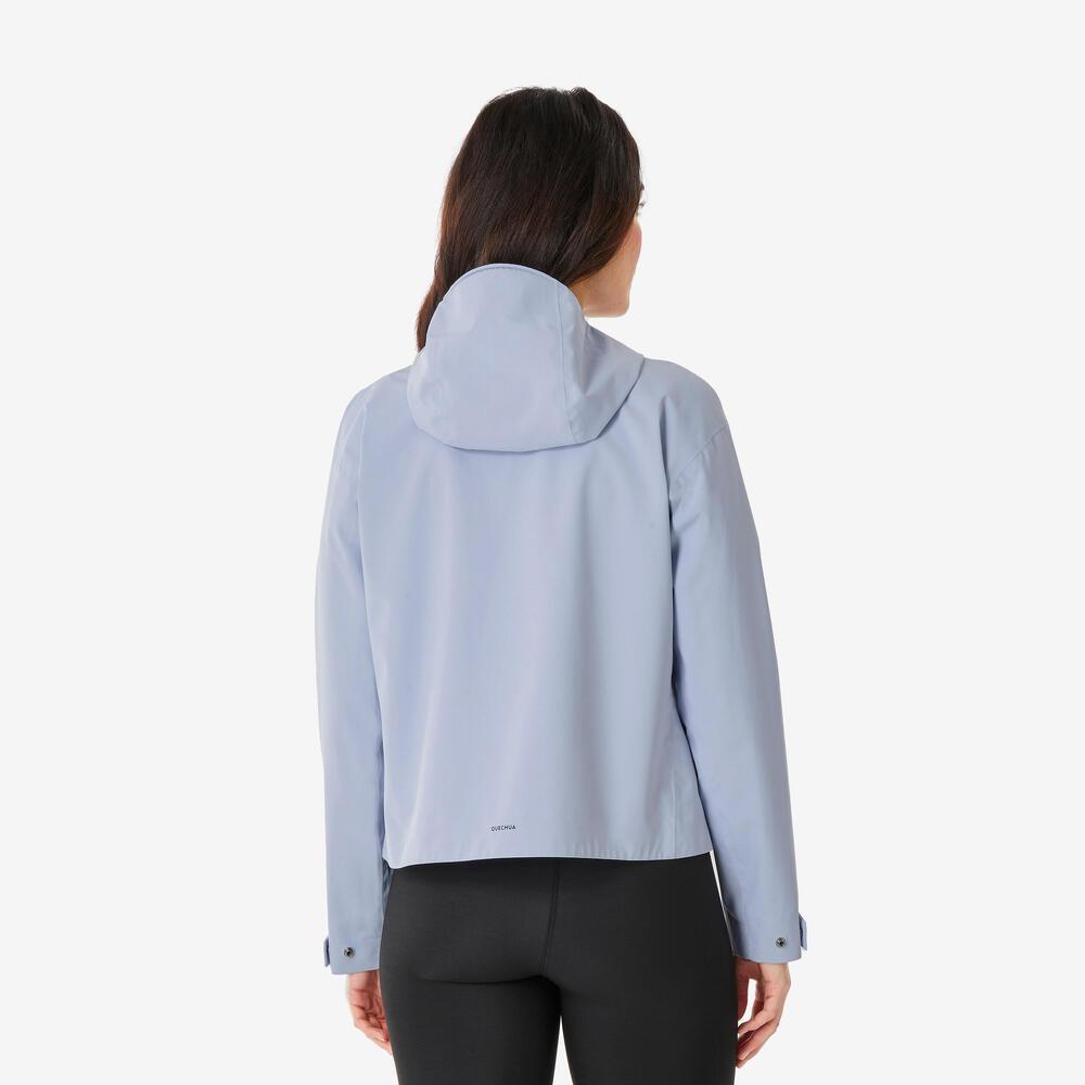 Jaqueta feminina Trilha 100 Impermeável Térmica Azul Quechua - 4