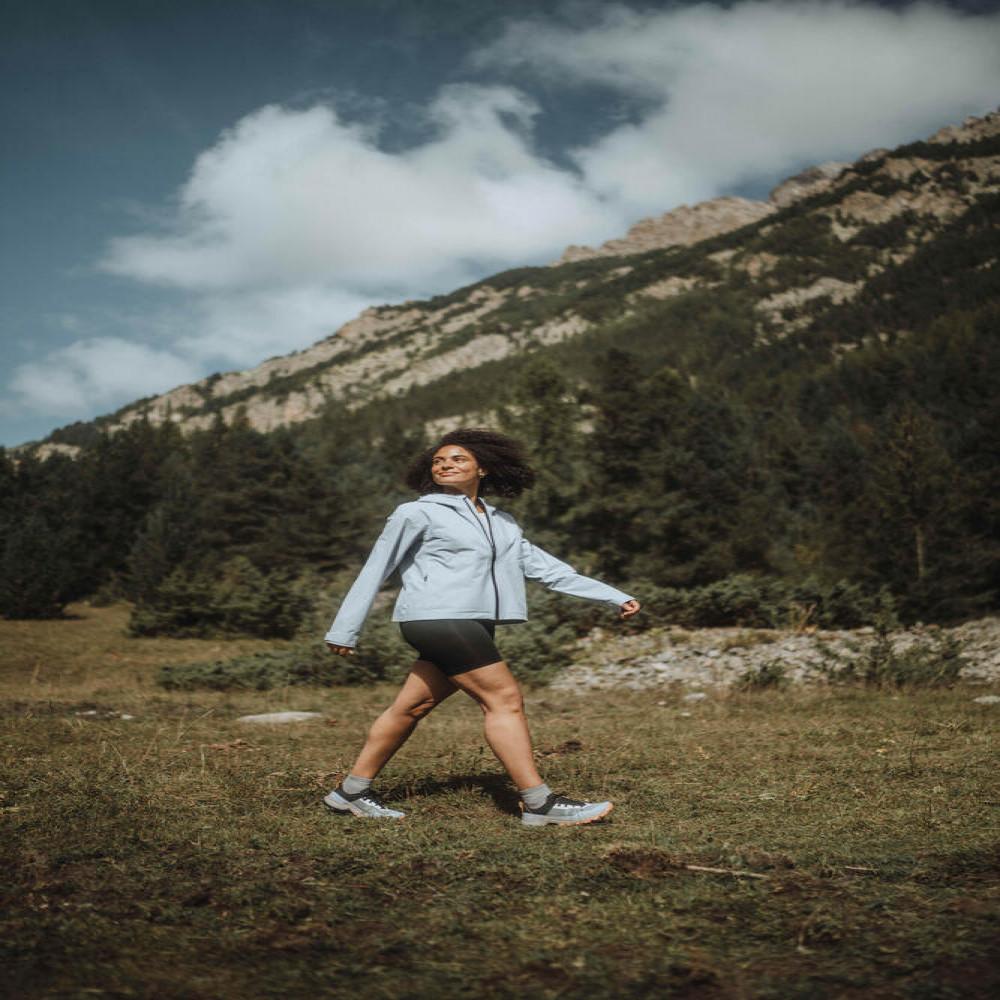 Jaqueta feminina Trilha 100 Impermeável Térmica Azul Quechua - 9