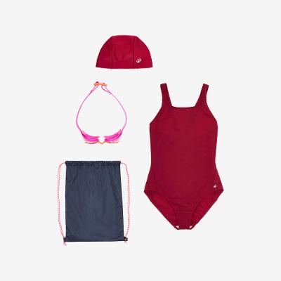 Conjunto de Natação Menina Touca Maiô e Óculos 100 Nabaiji