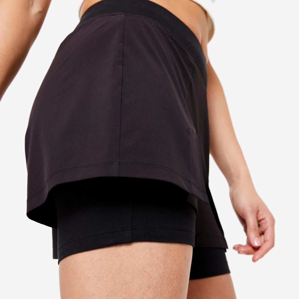 Shorts Feminino de Ginástica 2 em 1 500 Domyos - 3