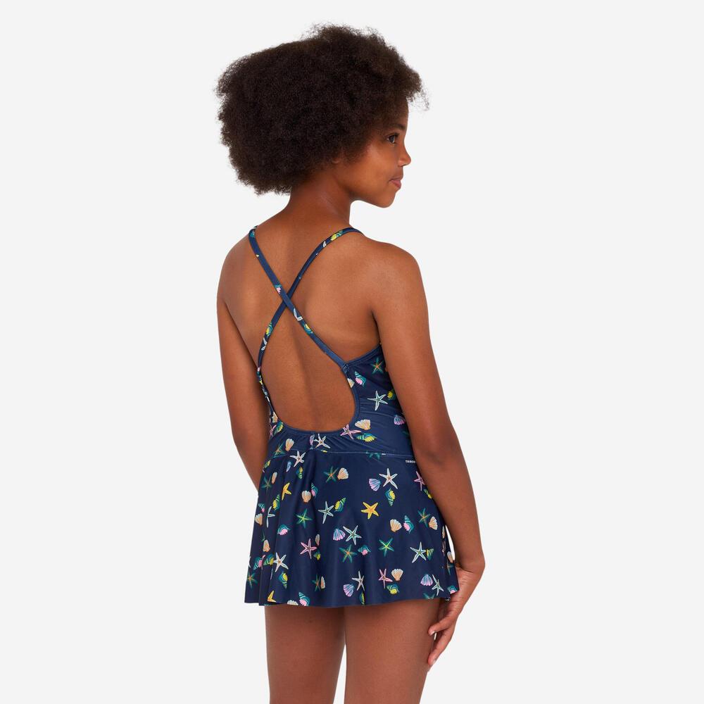 Maiô infantil de Natação com saia 100 Lila Nabaiji - 2