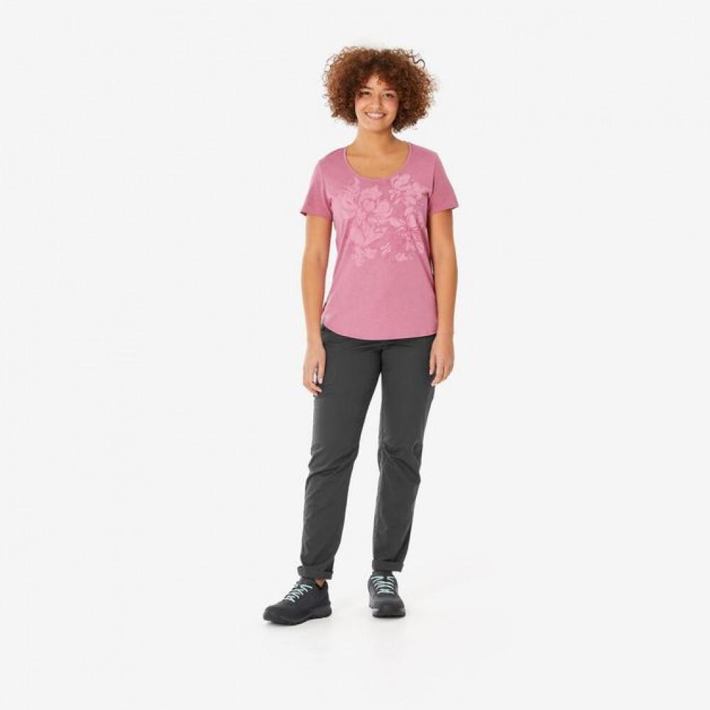 Camiseta Feminina de Caminhada NH500 Rosa Quechua - 3