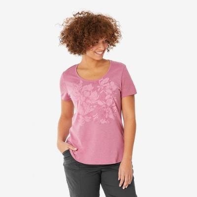 Camiseta Feminina de Caminhada NH500 Rosa Quechua