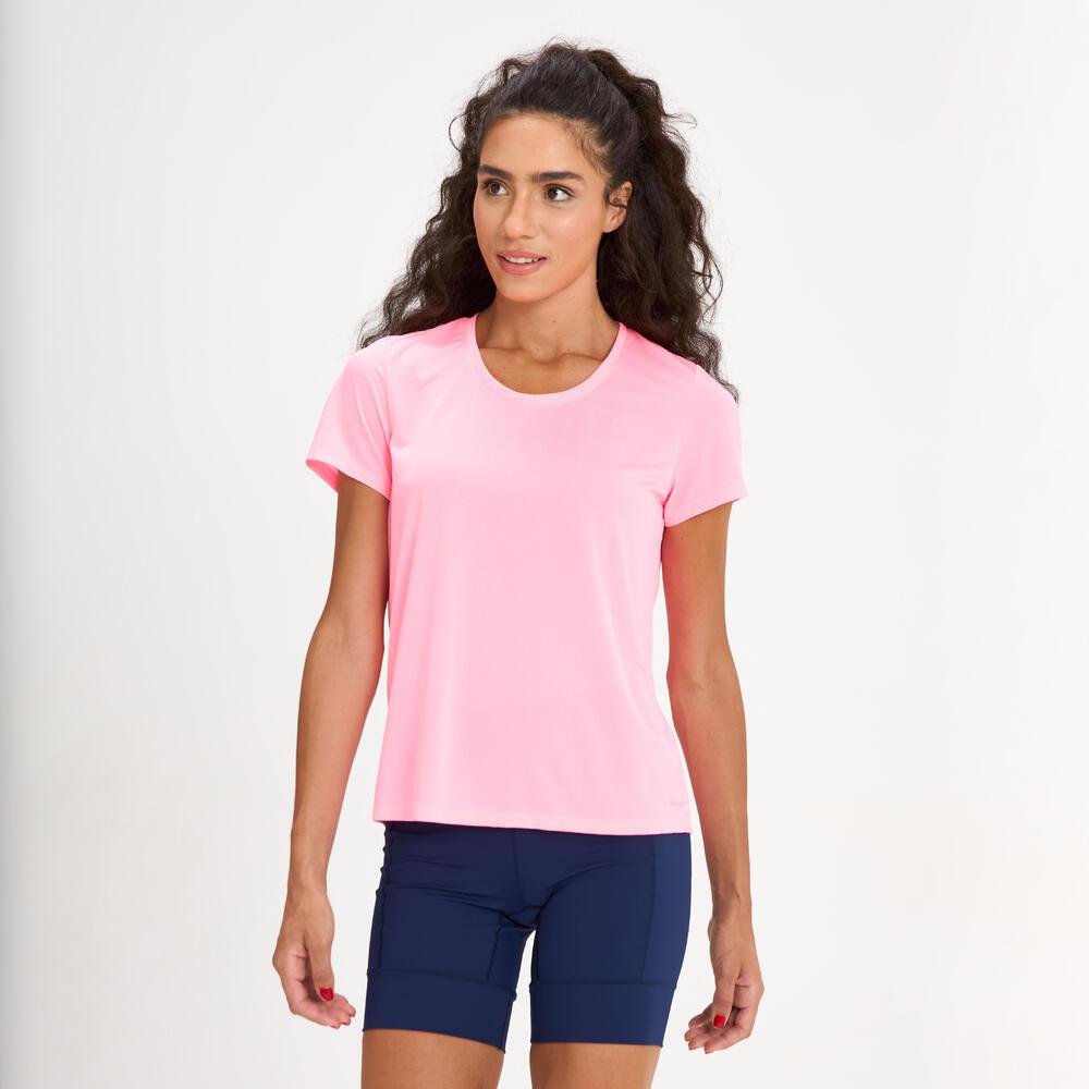 Camiseta Feminina de Corrida Run Dry Rosa Kiprun - 3