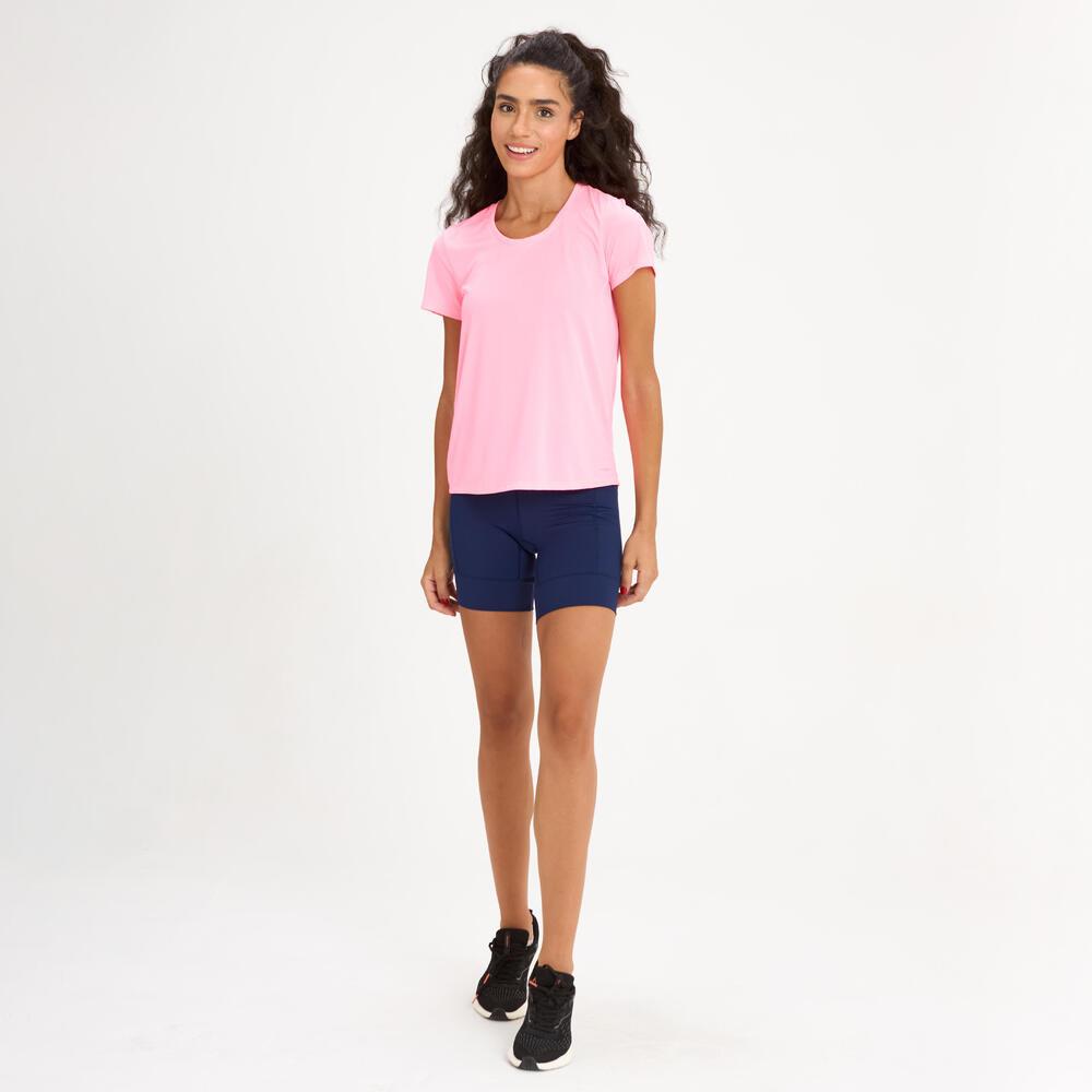 Camiseta Feminina de Corrida Run Dry Rosa Kiprun - 7