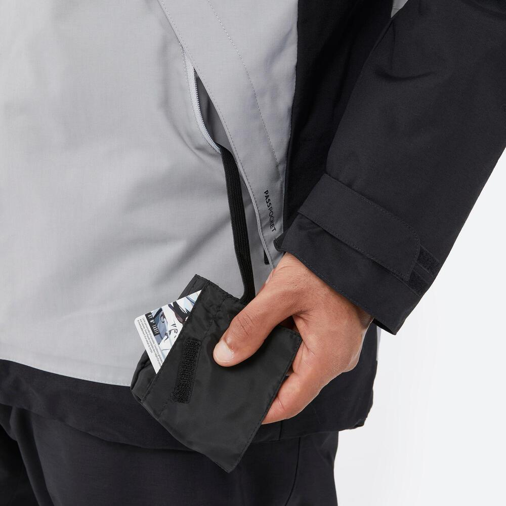 Jaqueta Masculina Ski 500 Impermeável Térmica Pista Neve Cinza-Zinco - 7