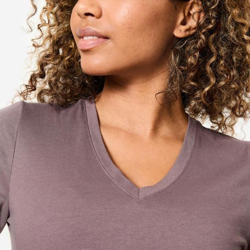 Camiseta Fitness Feminina de Algodão com Gola V Nyamba - 4