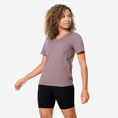 Camiseta Fitness Feminina de Algodão com Gola V Nyamba