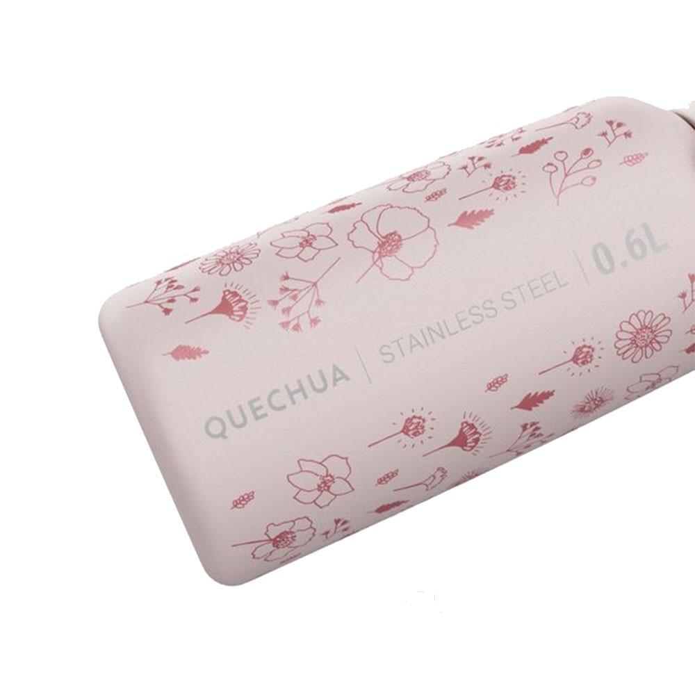 Garrafa de água infantil em aço inoxidável 0,6 L 500 com rolha instantânea para trilha Quechua - 3