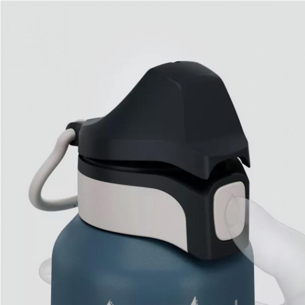 Garrafa de água infantil em aço inoxidável 0,6 L 500 com rolha instantânea para trilha Quechua - 4