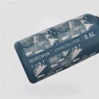 Garrafa de água infantil em aço inoxidável 0,6 L 500 com rolha instantânea para trilha Quechua - 3