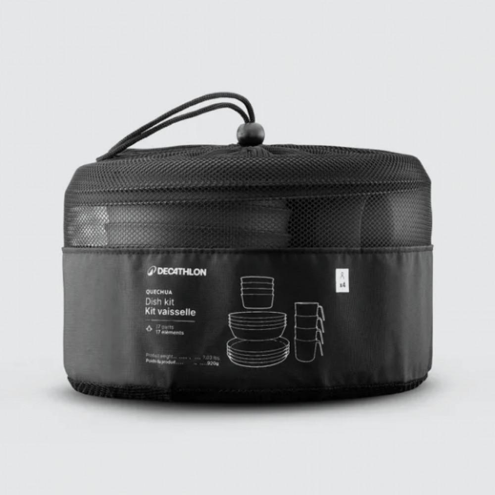 Conjunto de louças de plástico para 4 pessoas com 8 pratos, 4 tigelas e 4 copos Quechua - 2