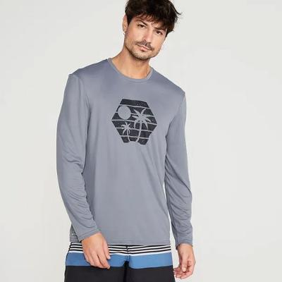Camiseta Manga Longa Masculina de Surf com Proteção UV50+
