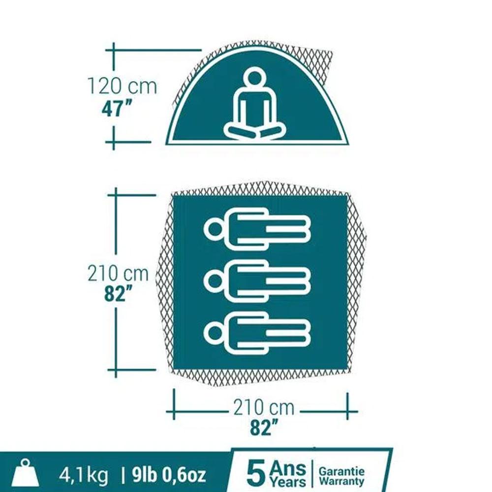 Barraca de Trilha Mh100 - 3 Lugares - Ultrafresh - 2