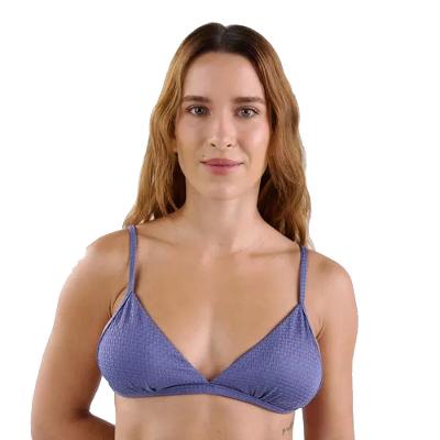 Top Biquíni de Surf Triângulo Viés 500 Tribord Azul