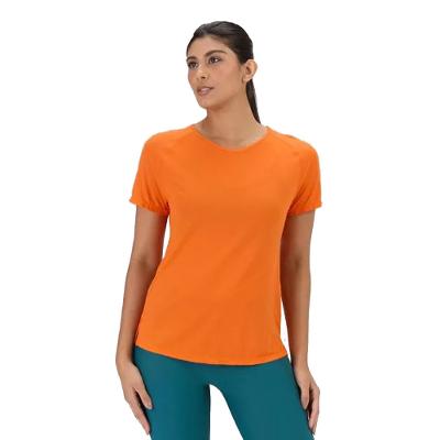 Camiseta Feminina de Treino Creponada 500 Domyos Laranja