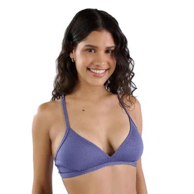 Top Biquíni Feminino Cruzado 500 Olaian Azul Tribord