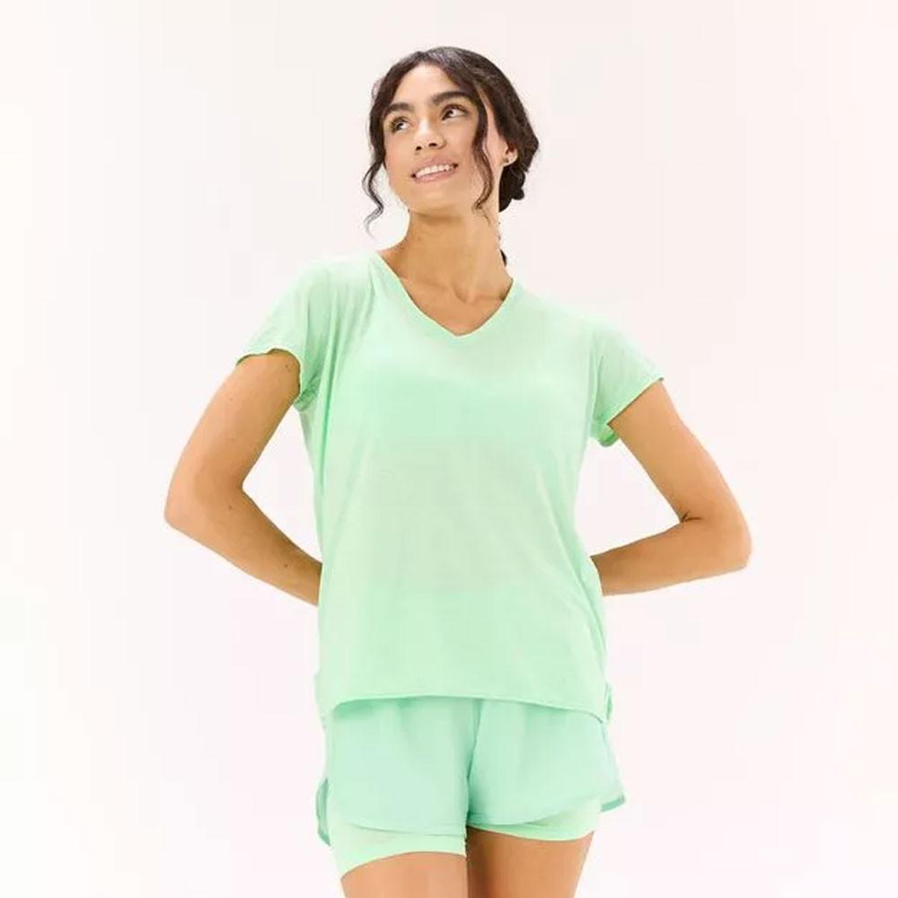 Camiseta Feminina de Treino 120 Domyos Verde - 1