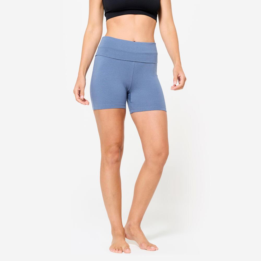Shorts Feminino de Yoga Suave Kimjaly Azul - 1