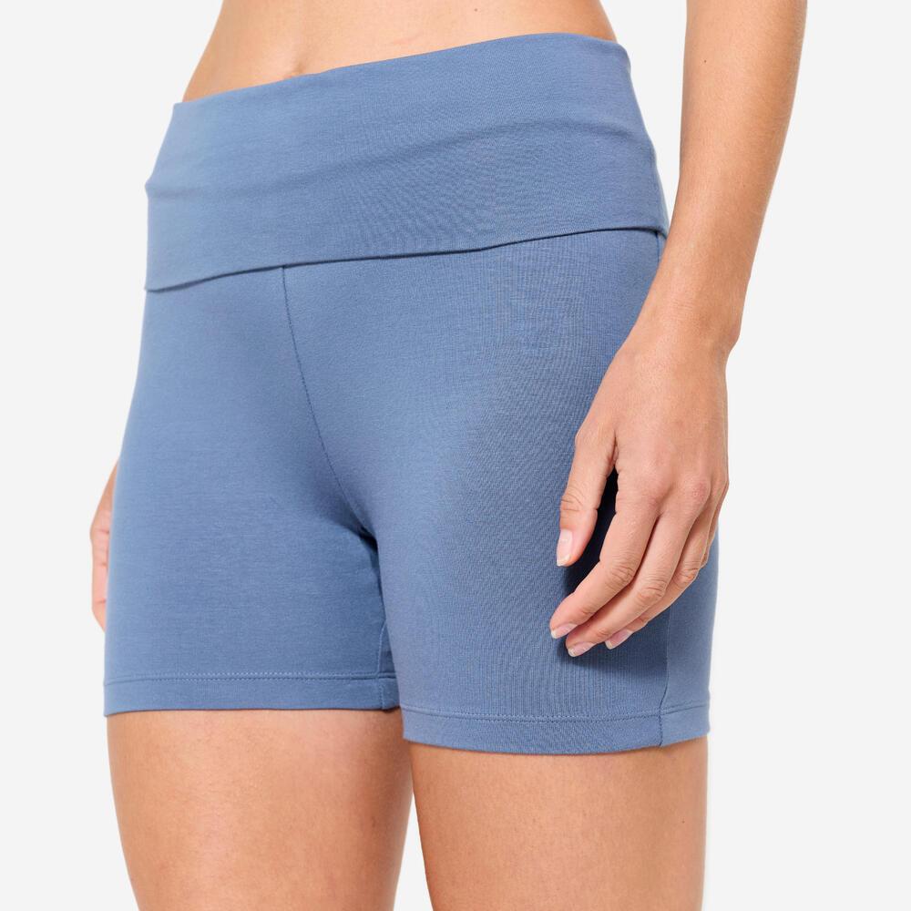 Shorts Feminino de Yoga Suave Kimjaly Azul - 5