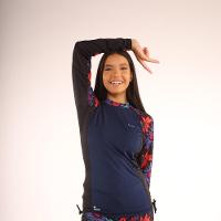 Camiseta Manga Longa Proteção Solar Teen Feminina De Surf 500