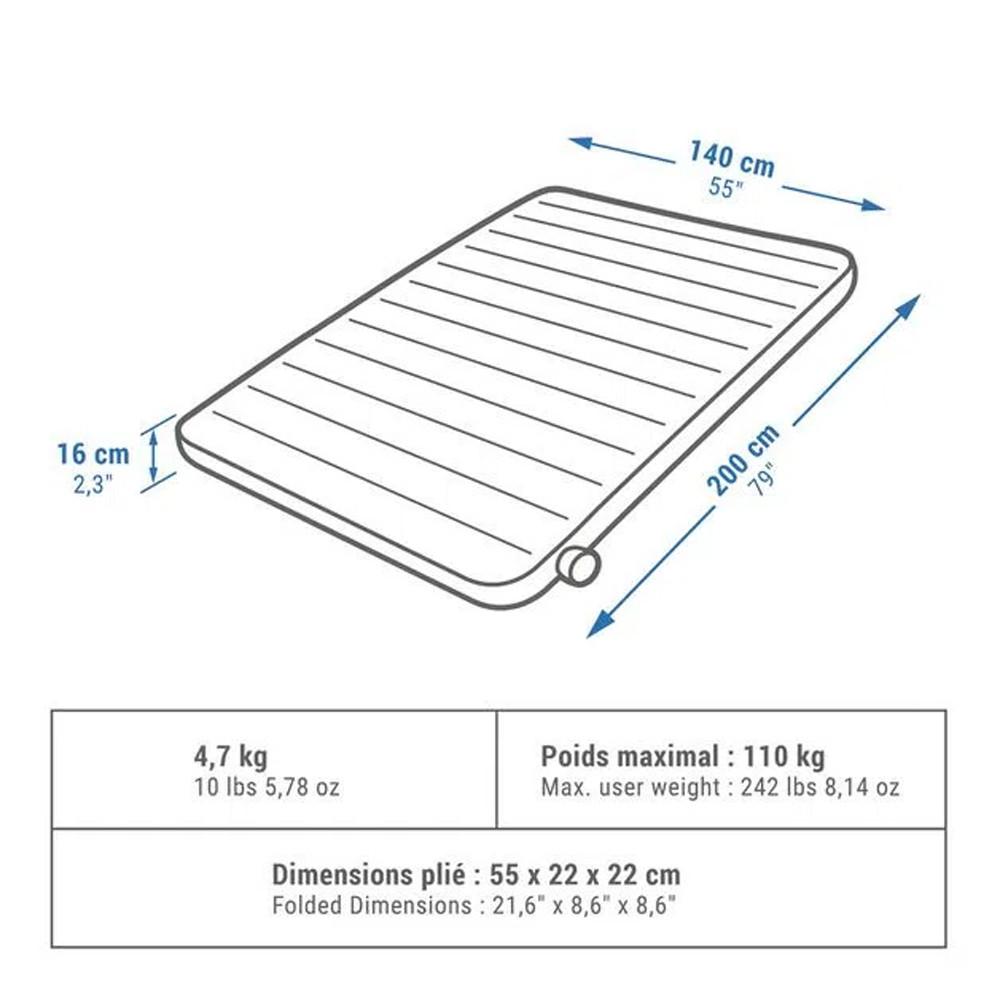 Colchão de Campismo Inflável Air Seconds Comfort 140 cm 2 Pessoas - 2